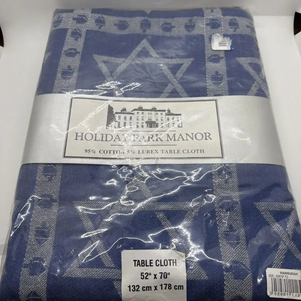 Holiday park manor table cloth hannukah- 52”x70”-Brand New